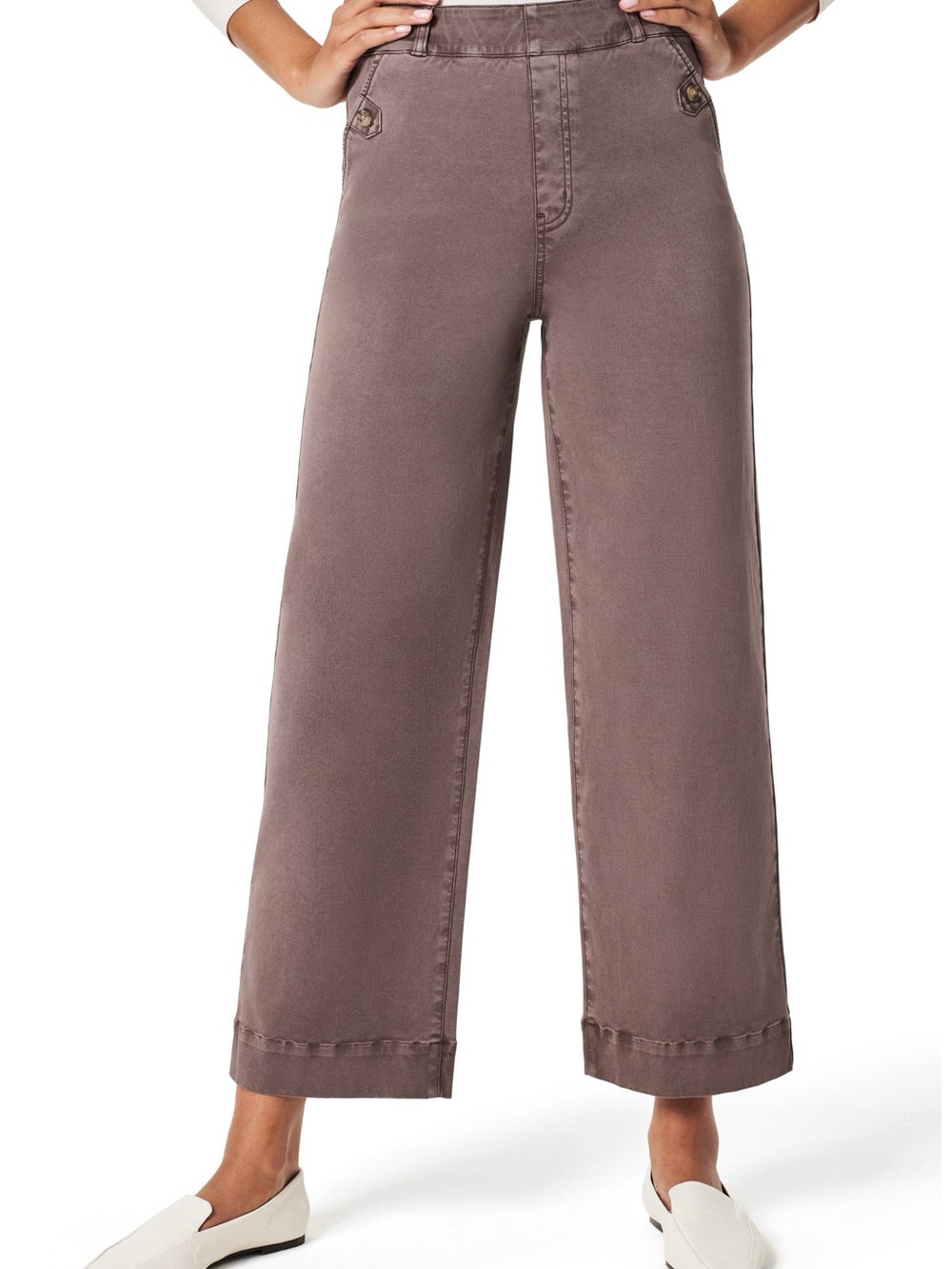SPANX Stretch Twill Wide Leg Crop Pants